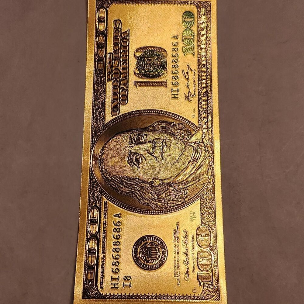 This is a LOT OF THREE 24K gold plated $100...